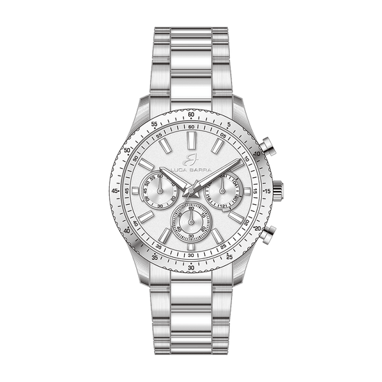 OROLOGIO UOMO IN ACCIAIO QUADRANTE BIANCO