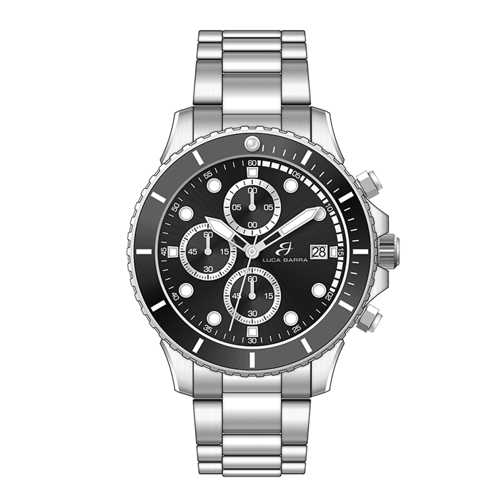 OROLOGIO UOMO IN ACCIAIO QUADRANTE NERO