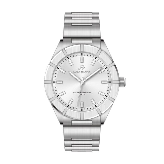 OROLOGIO UOMO IN ACCIAIO QUADRANTE BIANCO