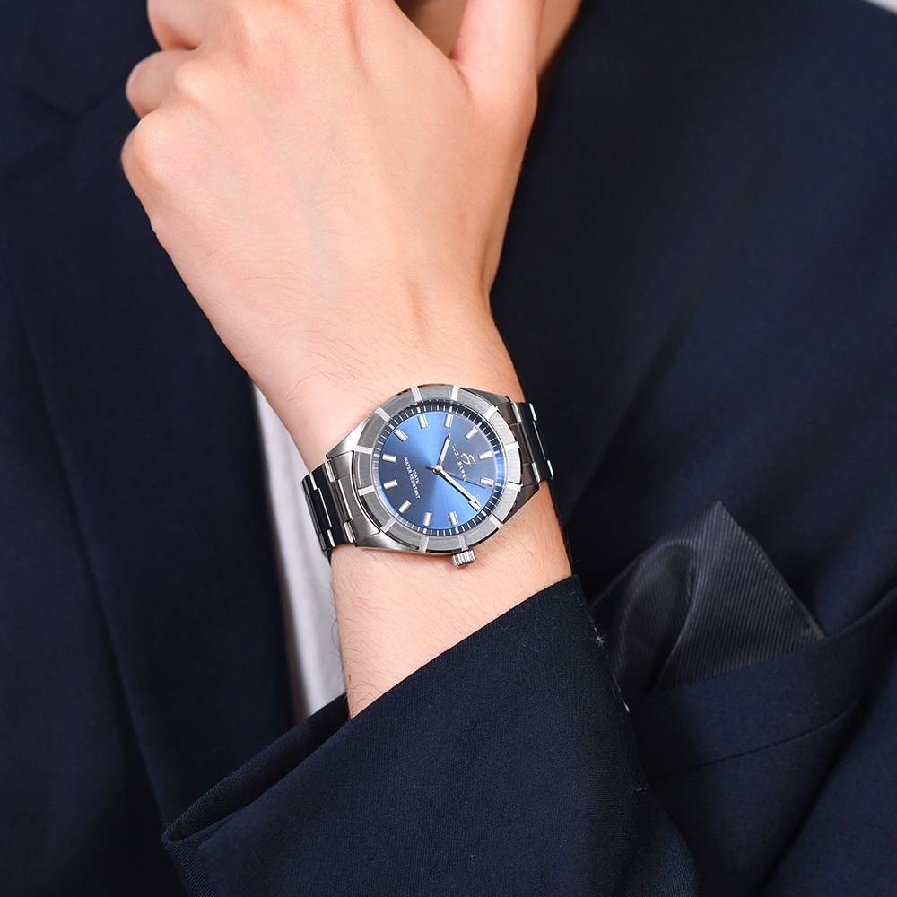 OROLOGIO UOMO IN ACCIAIO QUADRANTE BLU