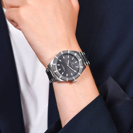 OROLOGIO UOMO IN ACCIAIO QUADRANTE NERO