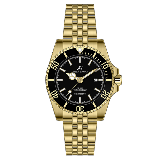 OROLOGIO CON CASSA IN ACCIAIO IP GOLD QUADRANTE NERO