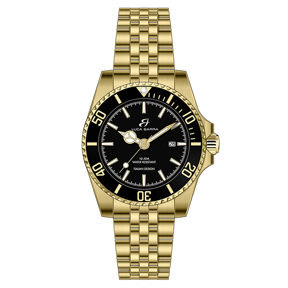 OROLOGIO CON CASSA IN ACCIAIO IP GOLD QUADRANTE NERO