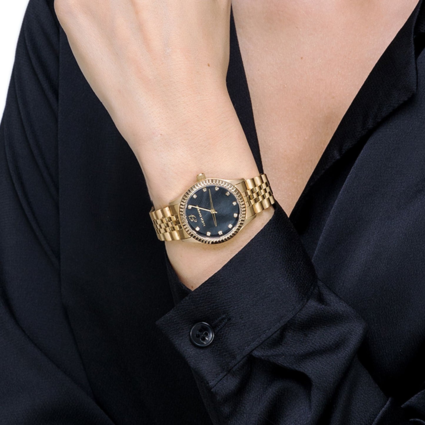 OROLOGIO DONNA CON CASSA IN ACCIAIO CON QUADRANTE NERO