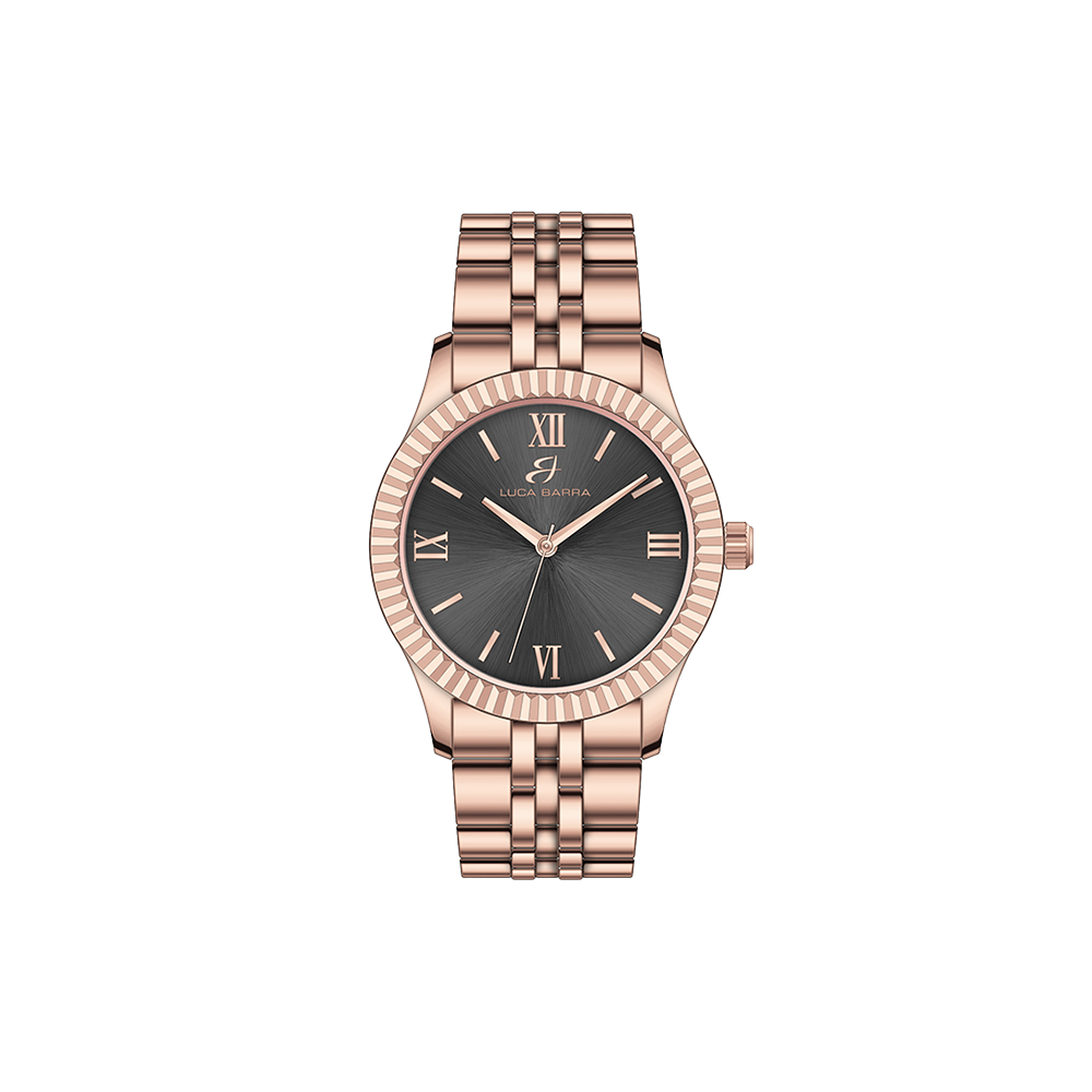 OROLOGIO DONNA CON CASSA IN ACCIAIO QUADRANTE ROSA Luca Barra