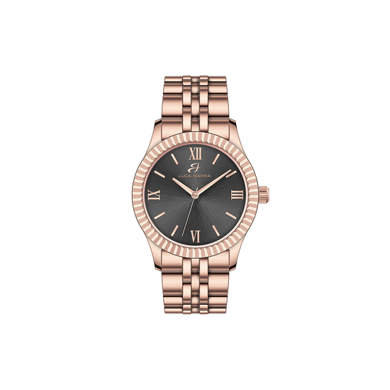 OROLOGIO DONNA CON CASSA IN ACCIAIO QUADRANTE ROSA Luca Barra