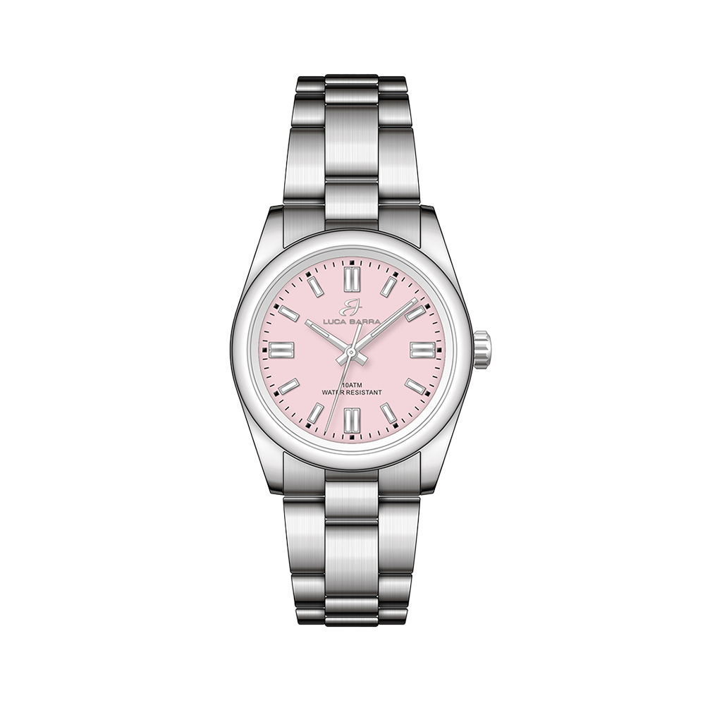 OROLOGIO DONNA IN ACCIAIO CON QUADRANTE ROSA