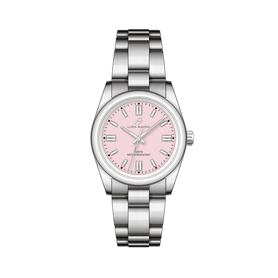 OROLOGIO DONNA IN ACCIAIO CON QUADRANTE ROSA