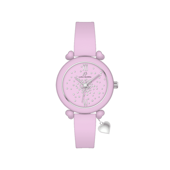 OROLOGIO DONNA IN SILICONE LILLA E CRISTALLI BIANCHI