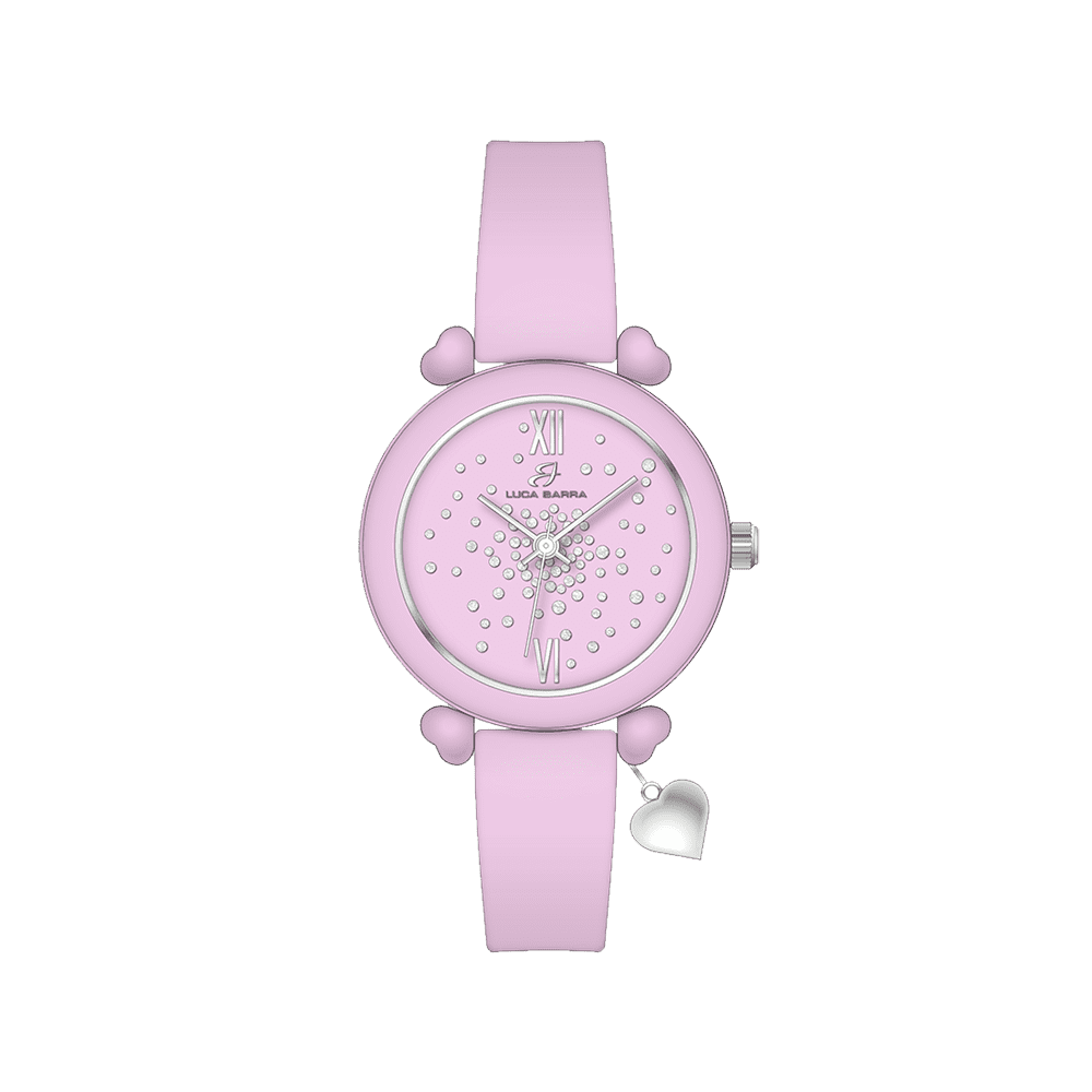 OROLOGIO DONNA IN SILICONE LILLA E CRISTALLI BIANCHI