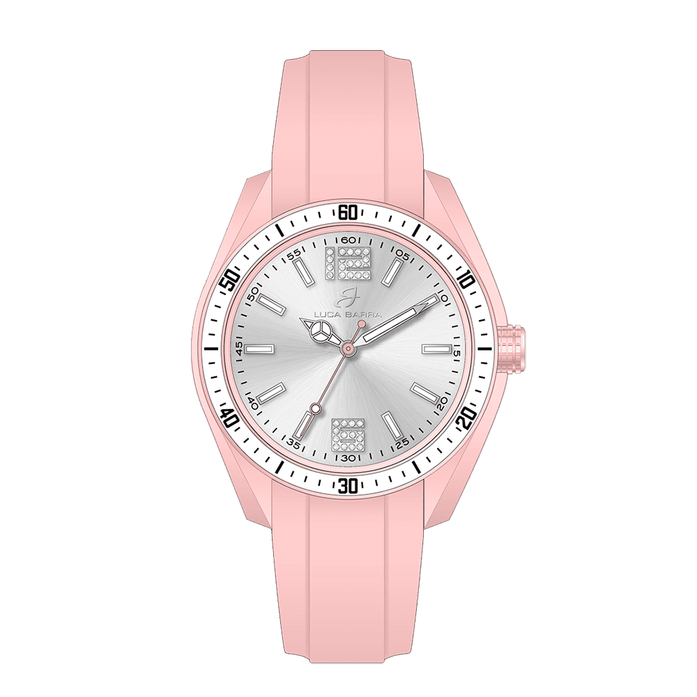 OROLOGIO DONNA IN SILICONE ROSA E BIANCO