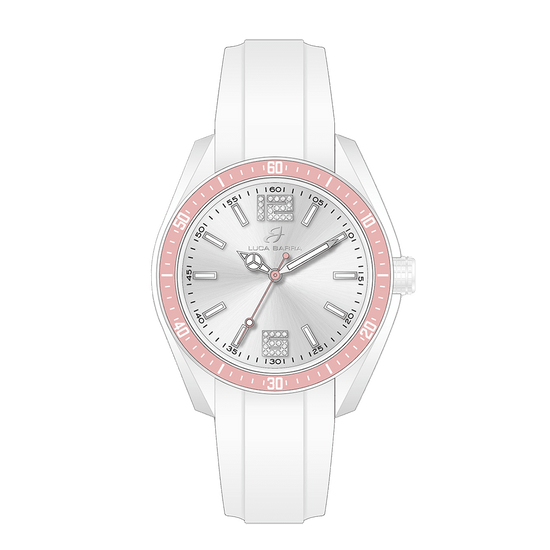 OROLOGIO DONNA IN SILICONE BIANCO E ROSA