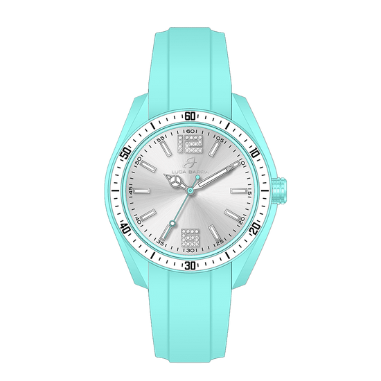 OROLOGIO DONNA IN SILICONE ACQUAMARINA E BIANCO