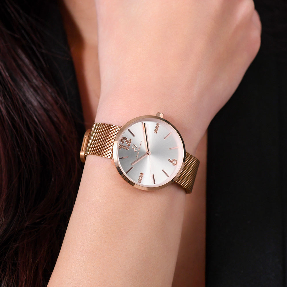 OROLOGIO DONNA IN ACCIAIO MAGLIA MILANO IP ROSE GOLD