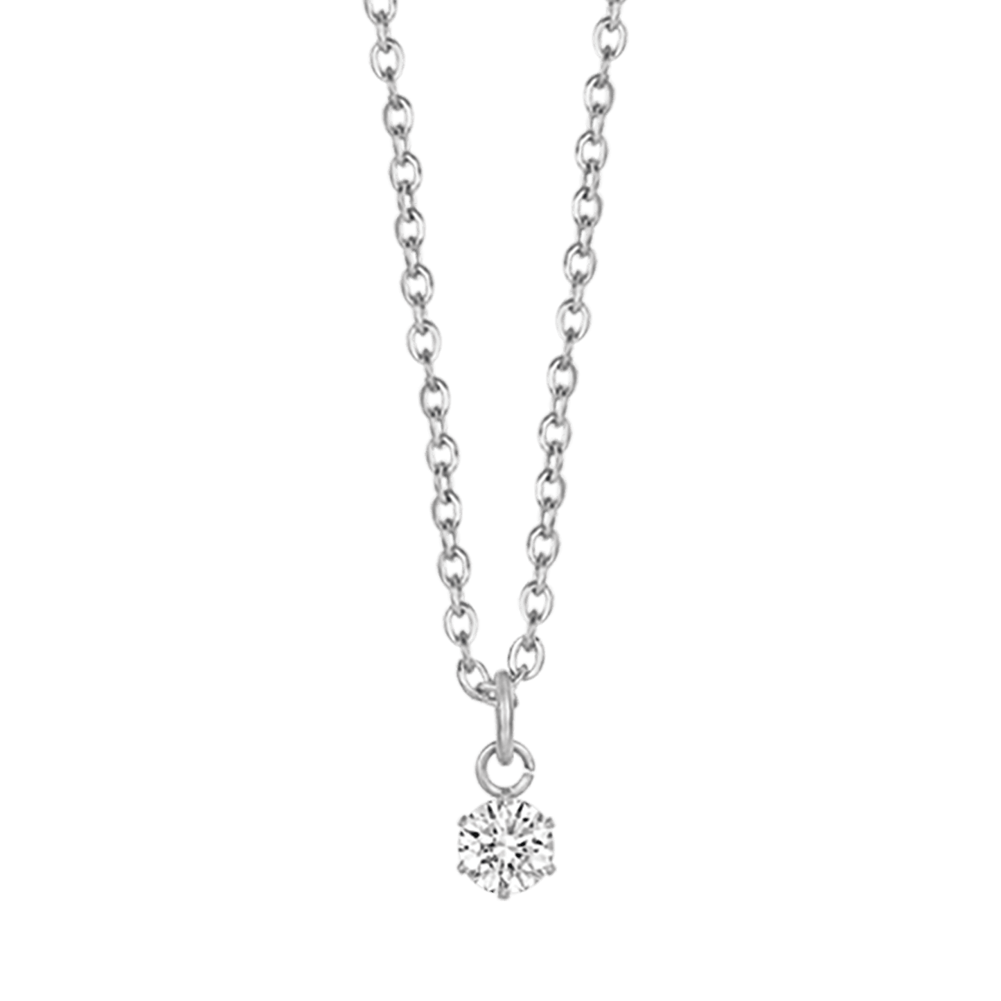 COLLANA DONNA PUNTO LUCE IN ACCIAIO CON CRISTALLO BIANCO DA 4 MM