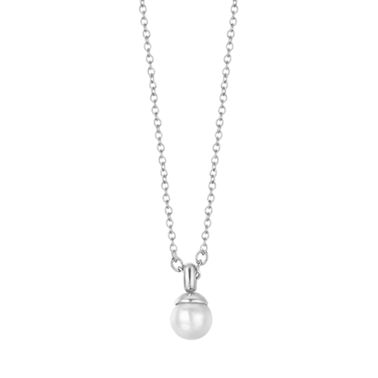 COLLANA DONNA IN ACCIAIO CON PERLE DA 4MM Luca Barra