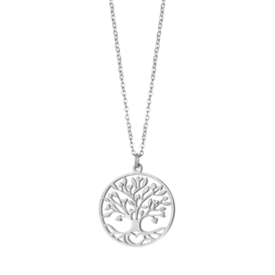 COLLANA DONNA LUNGA IN ACCIAIO CON ALBERO DELLA VITA