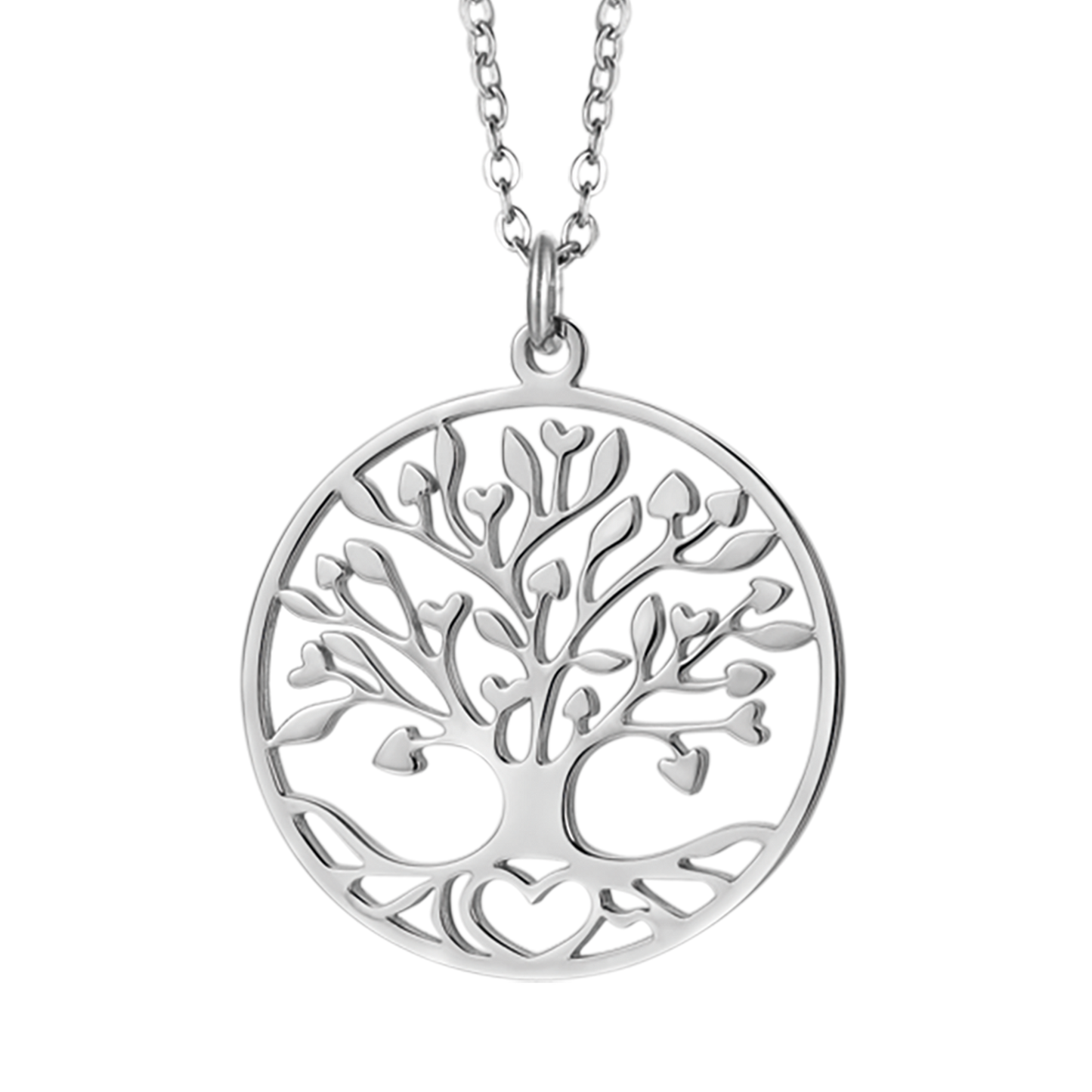 COLLANA DONNA LUNGA IN ACCIAIO CON ALBERO DELLA VITA