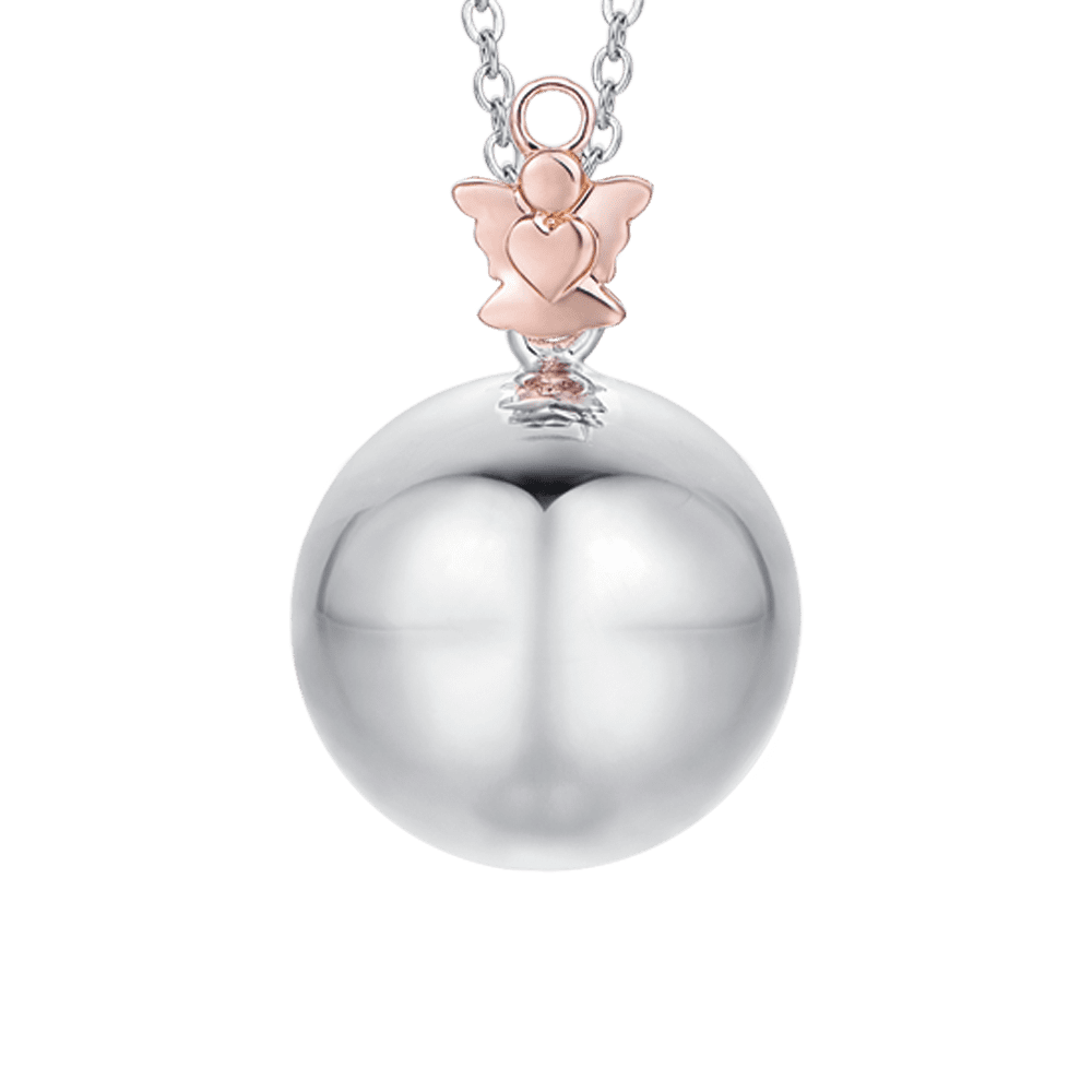 COLLANA DONNA IN ACCIAIO CIONDOLO IN METALLO CON ANGELO IP ROSE