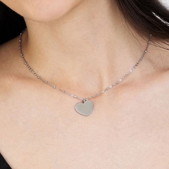 COLLANA DONNA PERSONALIZZATA IN ACCIAIO CON CUORE