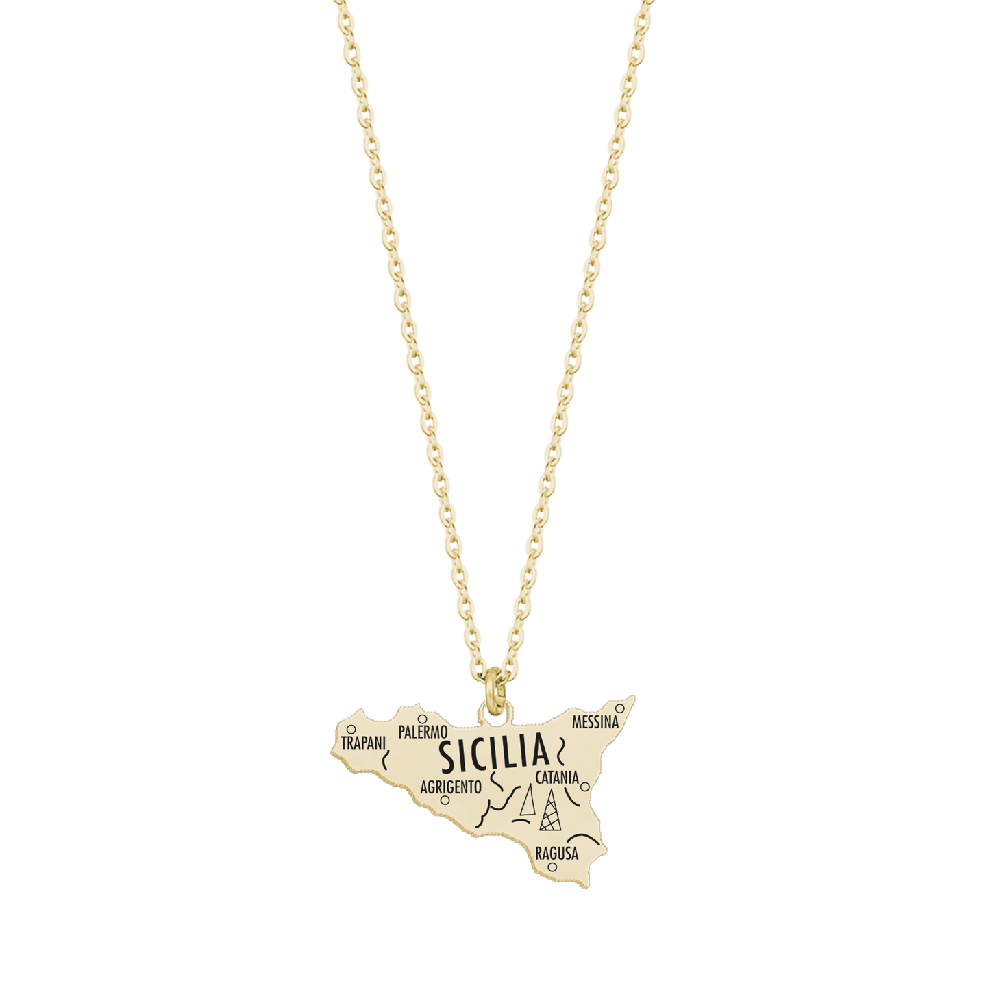 COLLANA DONNA IN ACCIAIO IP GOLD SICILIA