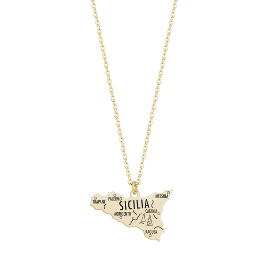 COLLANA DONNA IN ACCIAIO IP GOLD SICILIA