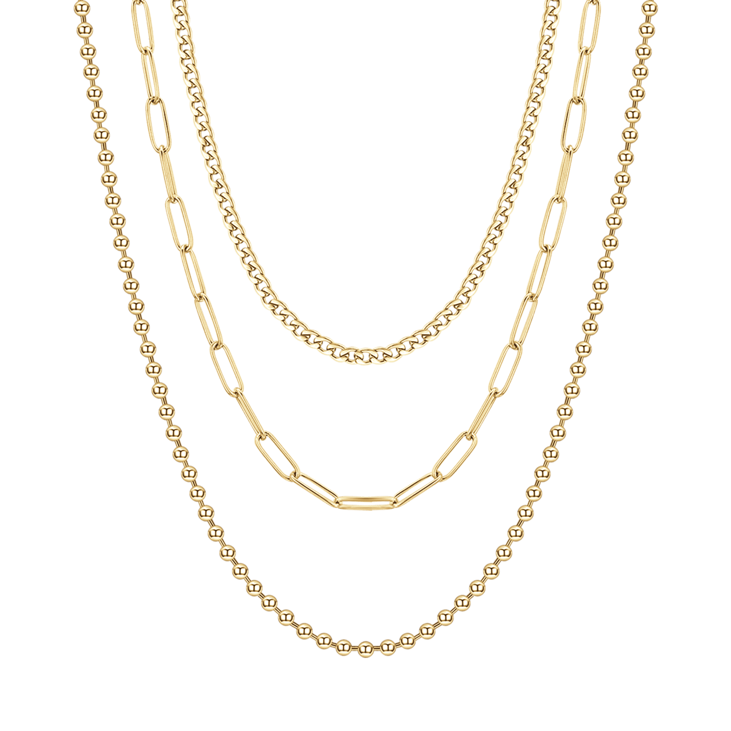 COLLANA DONNA IN ACCIAIO IP GOLD MULTIFILO