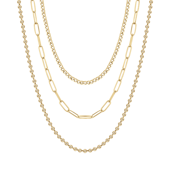 COLLANA DONNA IN ACCIAIO IP GOLD MULTIFILO