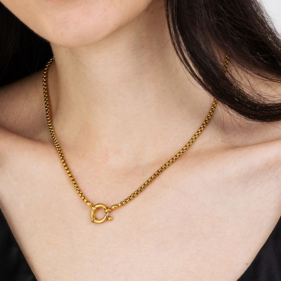 COLLANA DONNA IN ACCIAIO IP GOLD CON MOSCHETTONE