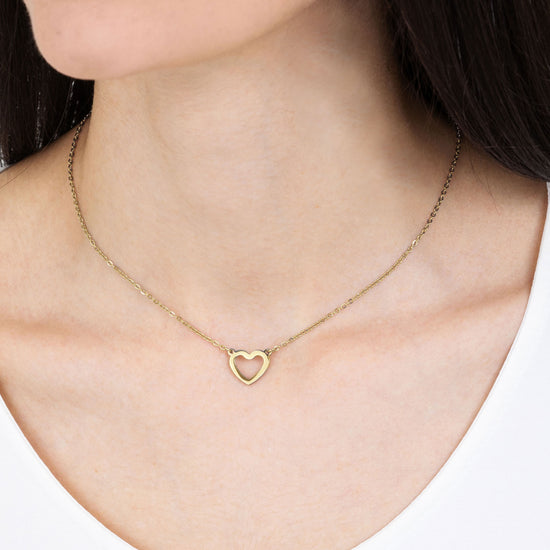 COLLANA DONNA IN ACCIAIO IP GOLD CON CUORE GOLD Luca Barra