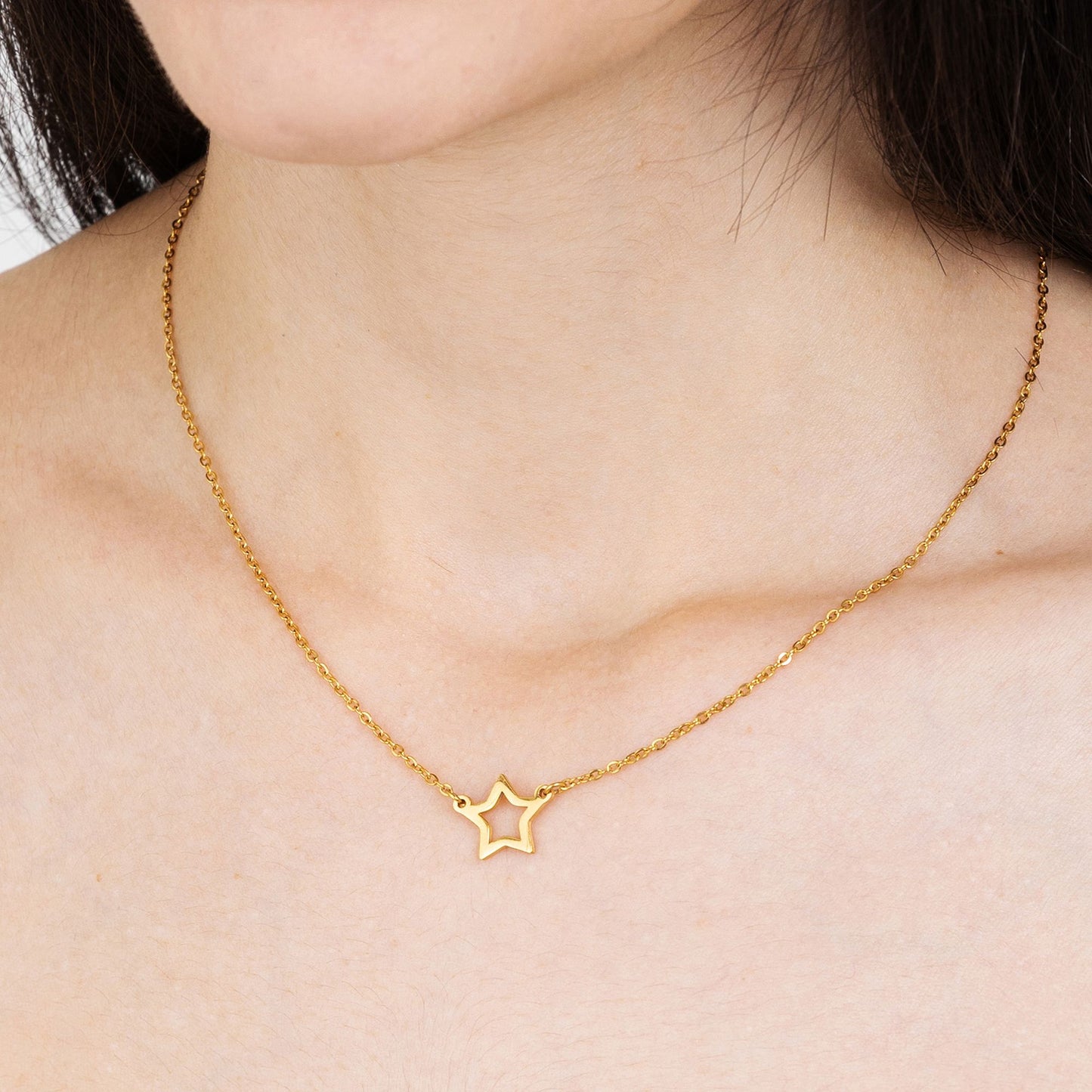 COLLANA DONNA IN ACCIAIO IP GOLD CON STELLA GOLD