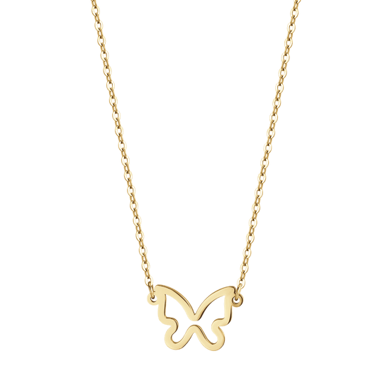 COLLANA DONNA IN ACCIAIO IP GOLD CON FARFALLA GOLD Luca Barra