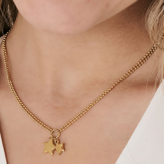 COLLANA DONNA IN ACCIAIO IP GOLD CON STELLE