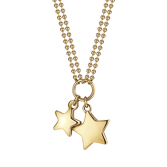 COLLANA DONNA IN ACCIAIO IP GOLD CON STELLE