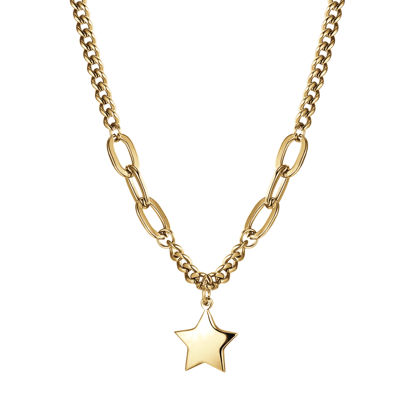 COLLANA DONNA IN ACCIAIO IP GOLD CON STELLA PENDENTE