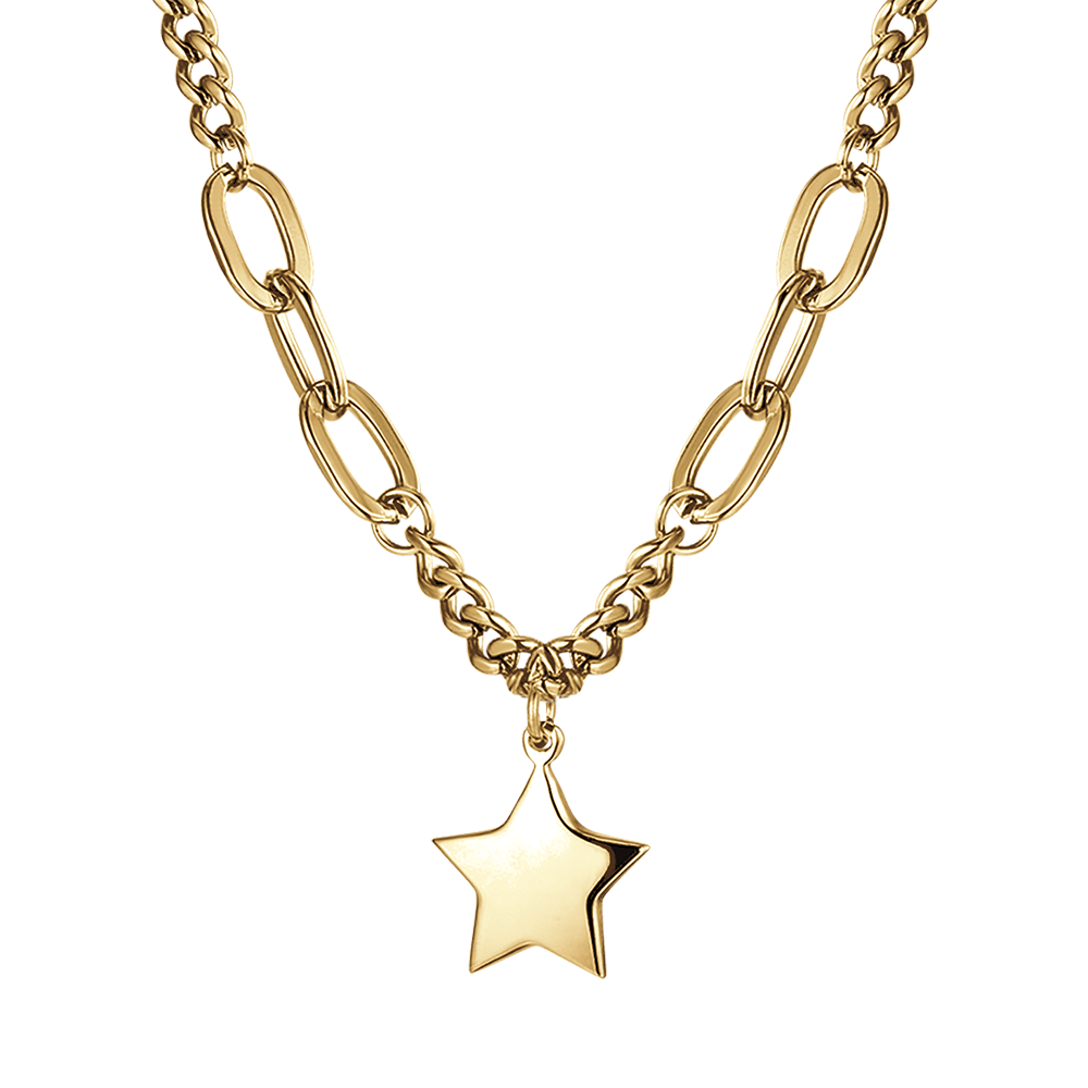 COLLANA DONNA IN ACCIAIO IP GOLD CON STELLA PENDENTE