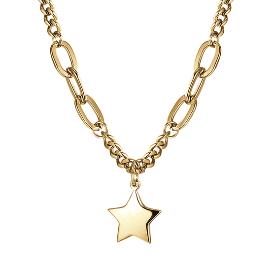 COLLANA DONNA IN ACCIAIO IP GOLD CON STELLA PENDENTE