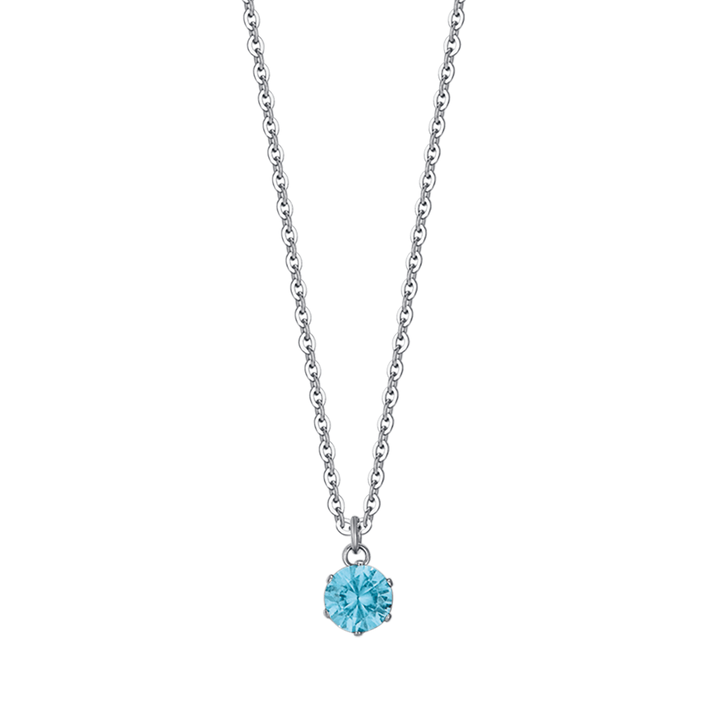 COLLANA DONNA IN ACCIAIO CON CRISTALLO AZZURRO Luca Barra