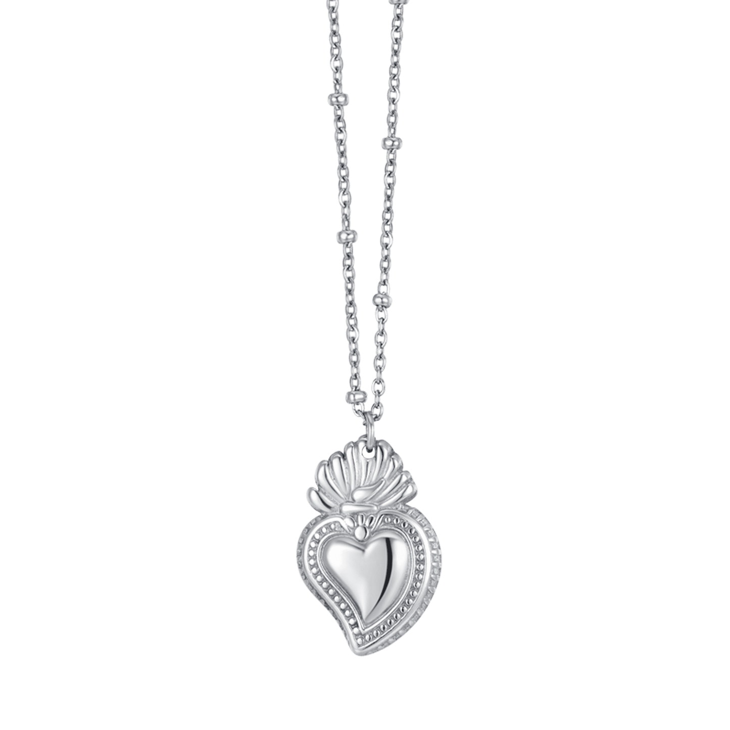 COLLANA DONNA IN ACCIAIO CON CUORE SACRO Luca Barra