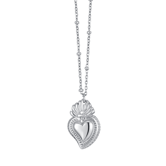 COLLANA DONNA IN ACCIAIO CON CUORE SACRO Luca Barra