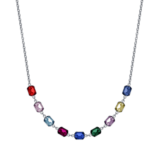 COLLANA DONNA IN ACCIAIO CON CRISTALLI MULTICOLOR