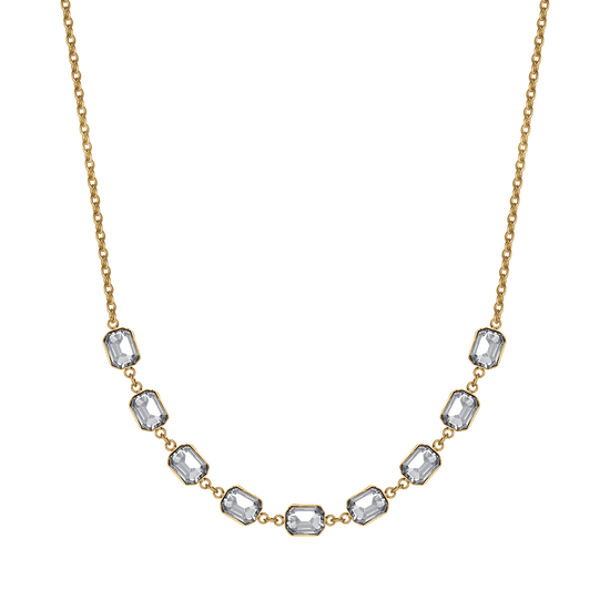 COLLANA DONNA IN ACCIAIO IP GOLD CON CRISTALLI BIANCHI