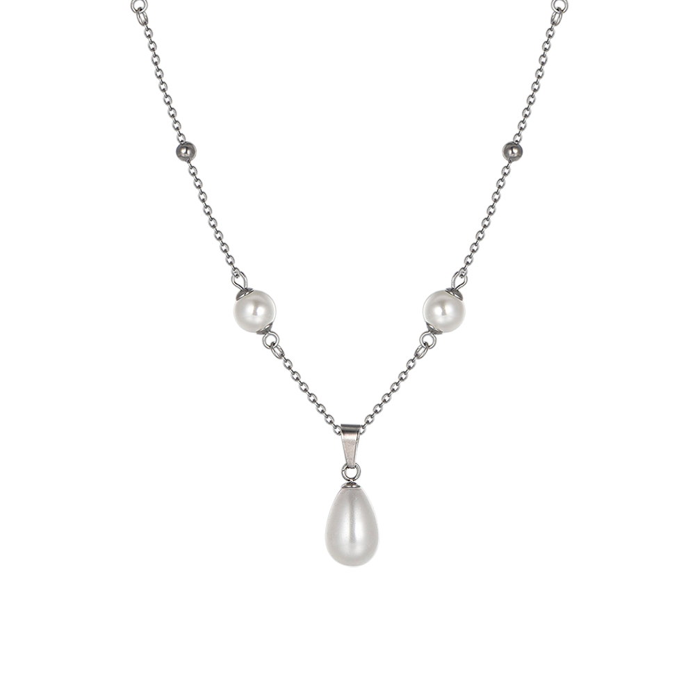 COLLANA DONNA IN ACCIAIO CON PERLE