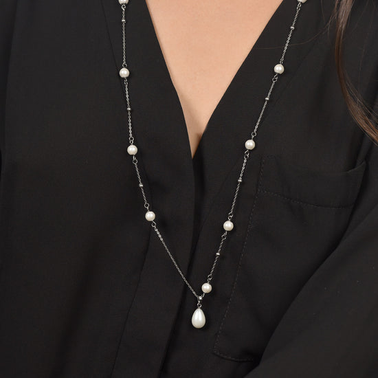 COLLANA DONNA IN ACCIAIO CON PERLE