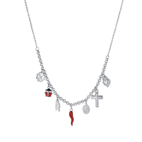 COLLANA DONNA IN ACCIAIO CON CHARMS