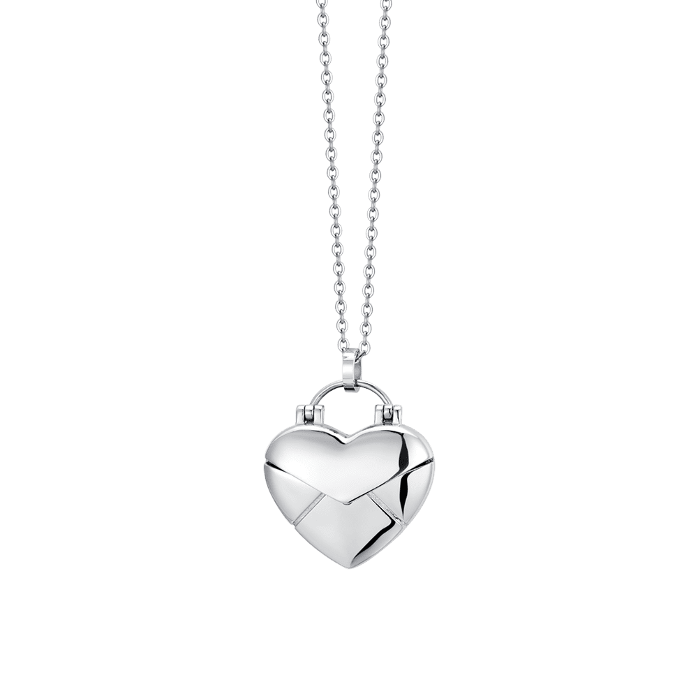 COLLANA DONNA IN ACCIAIO CON CUORE LETTERA