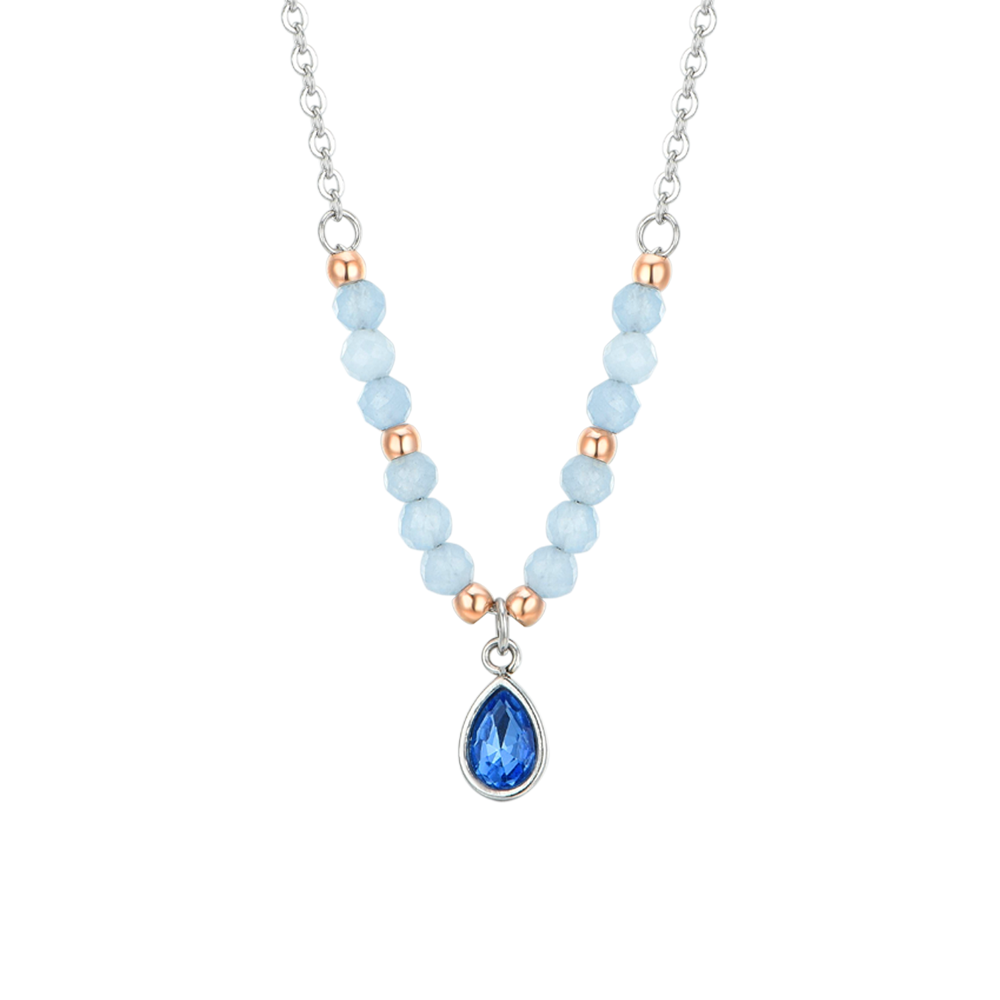 COLLANA DONNA IN ACCIAIO AGATA AZZURRA