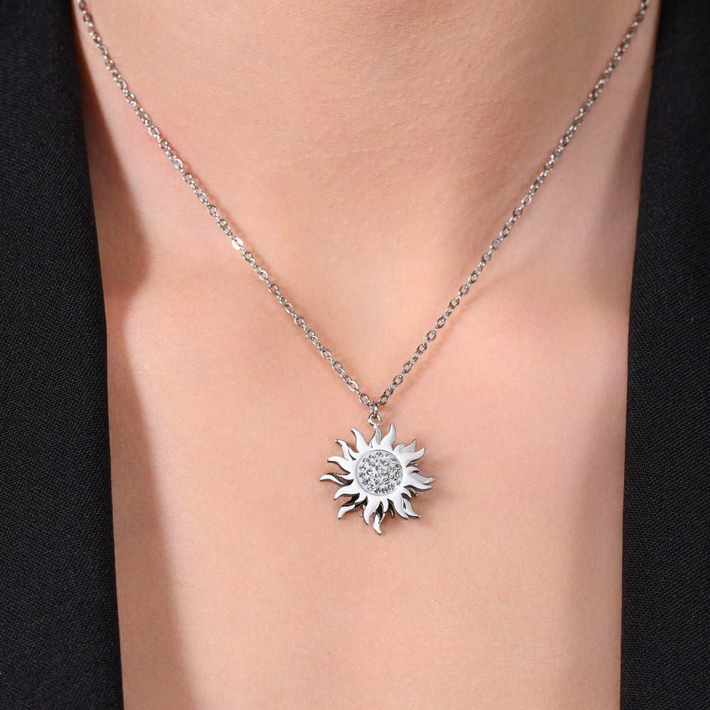 COLLANA DONNA IN ACCIAIO SOLE GIREVOLE