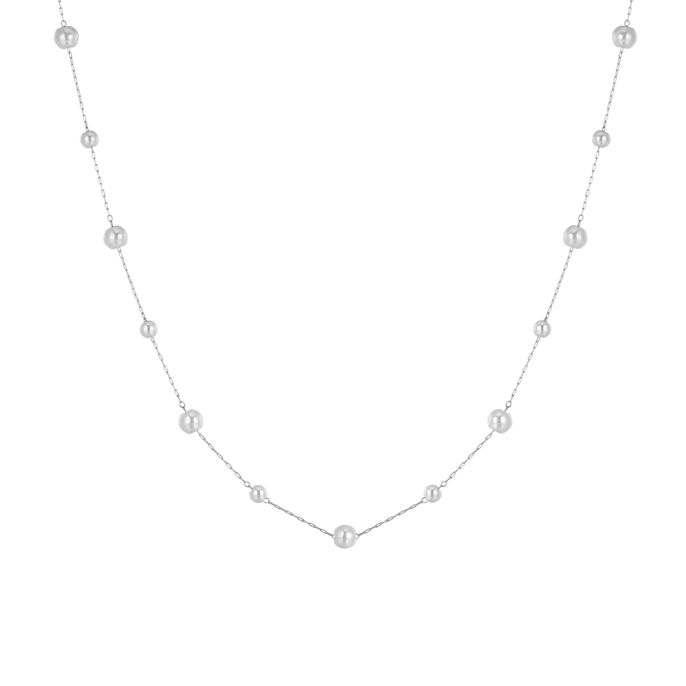 COLLANA DONNA IN ACCIAIO CON PERLE Luca Barra