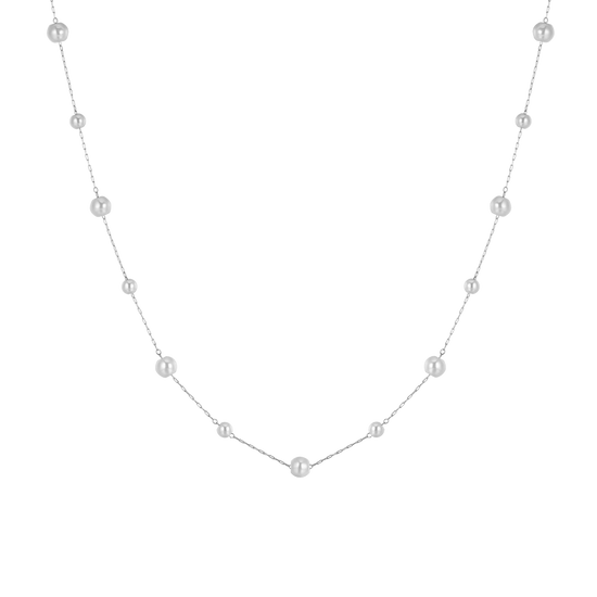 COLLANA DONNA IN ACCIAIO CON PERLE Luca Barra